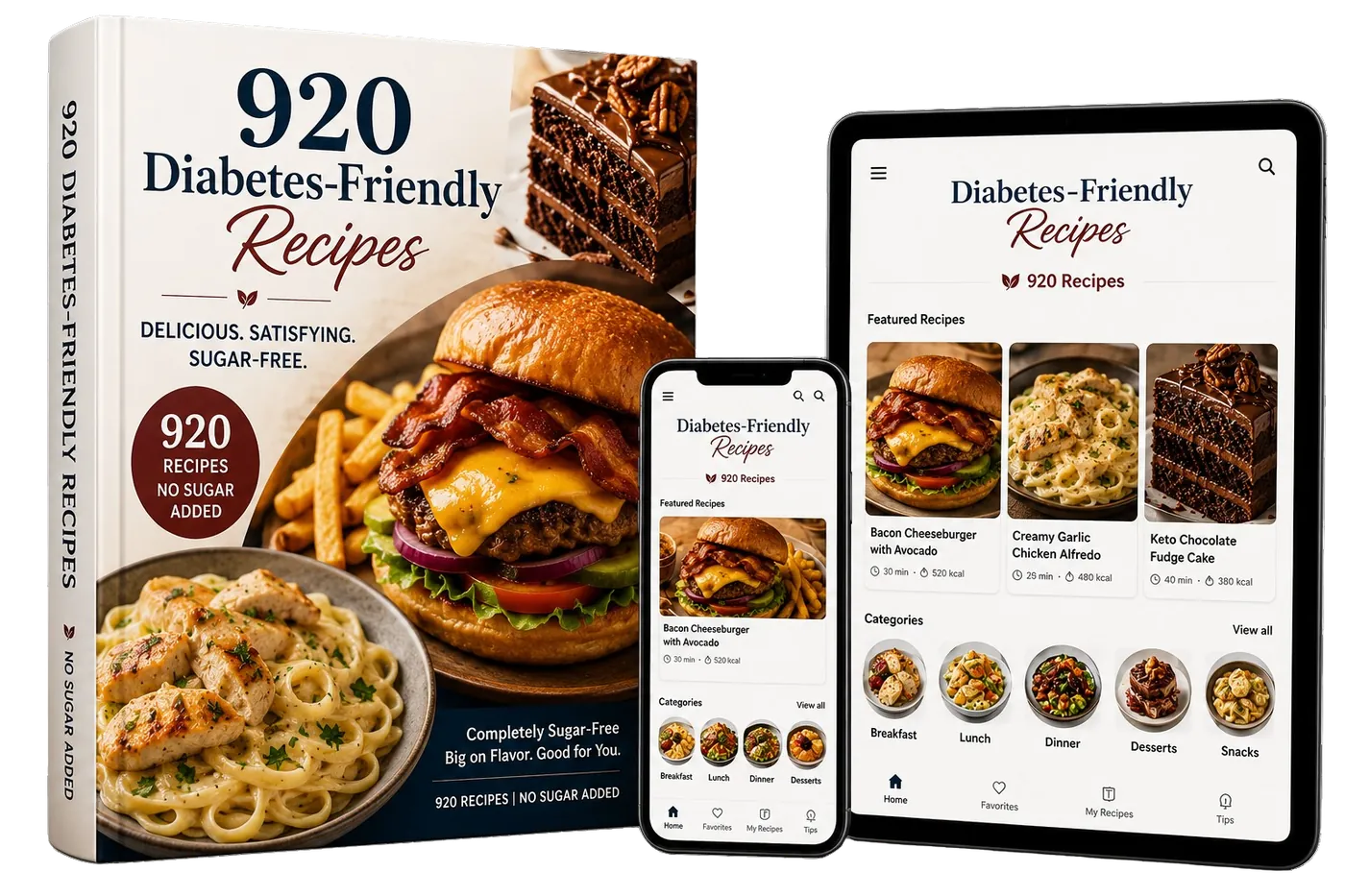 920 Zero Spike Recipes — Complete Edition — digital recipe book for people with diabetes