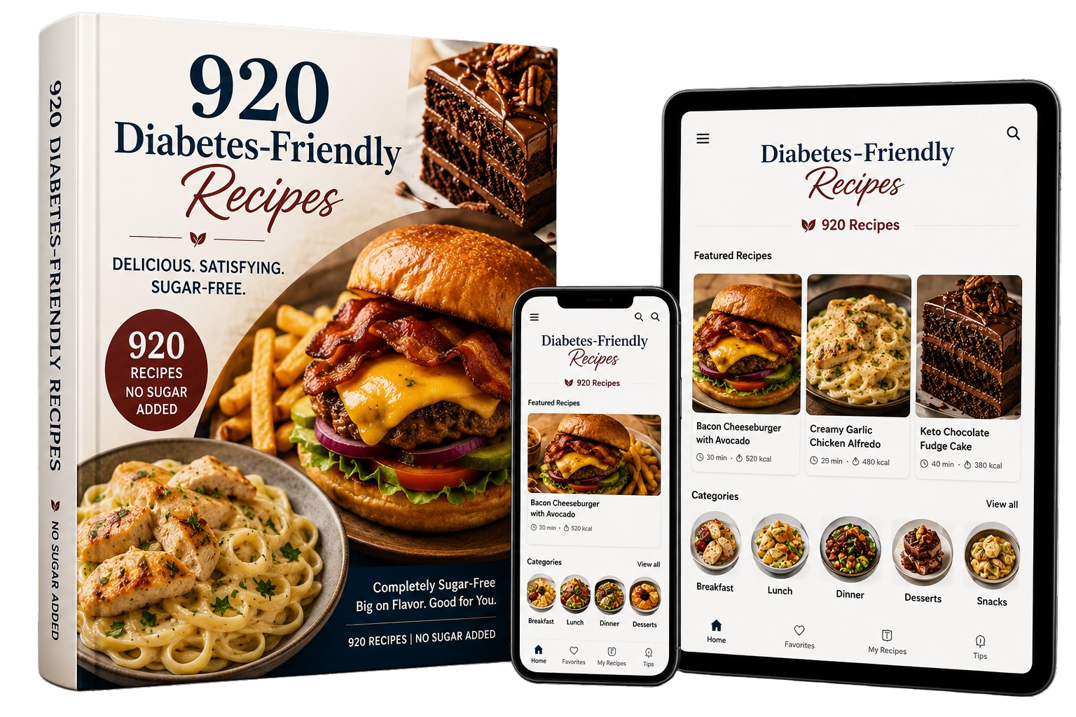 920 Zero Spike Recipes — Complete Edition — digital recipe book for people with diabetes